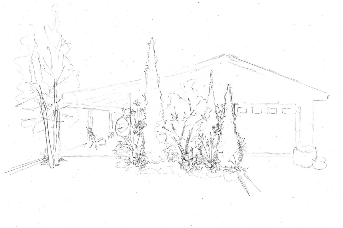 Garage wall planting plan